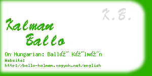 kalman ballo business card